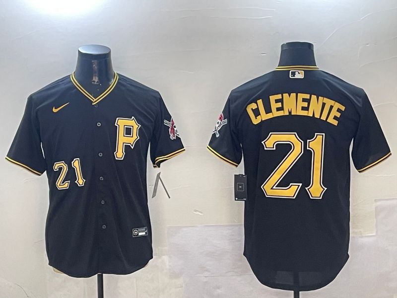 Men Pittsburgh Pirates #21 Clemente Black Game 2024 Nike MLB Jersey style 0115